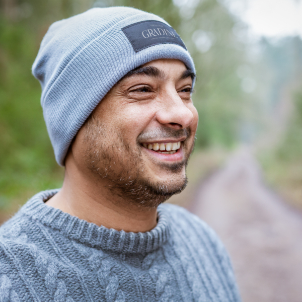 voorbeeld bedrukte RPET beanie vanaf 50 stuks